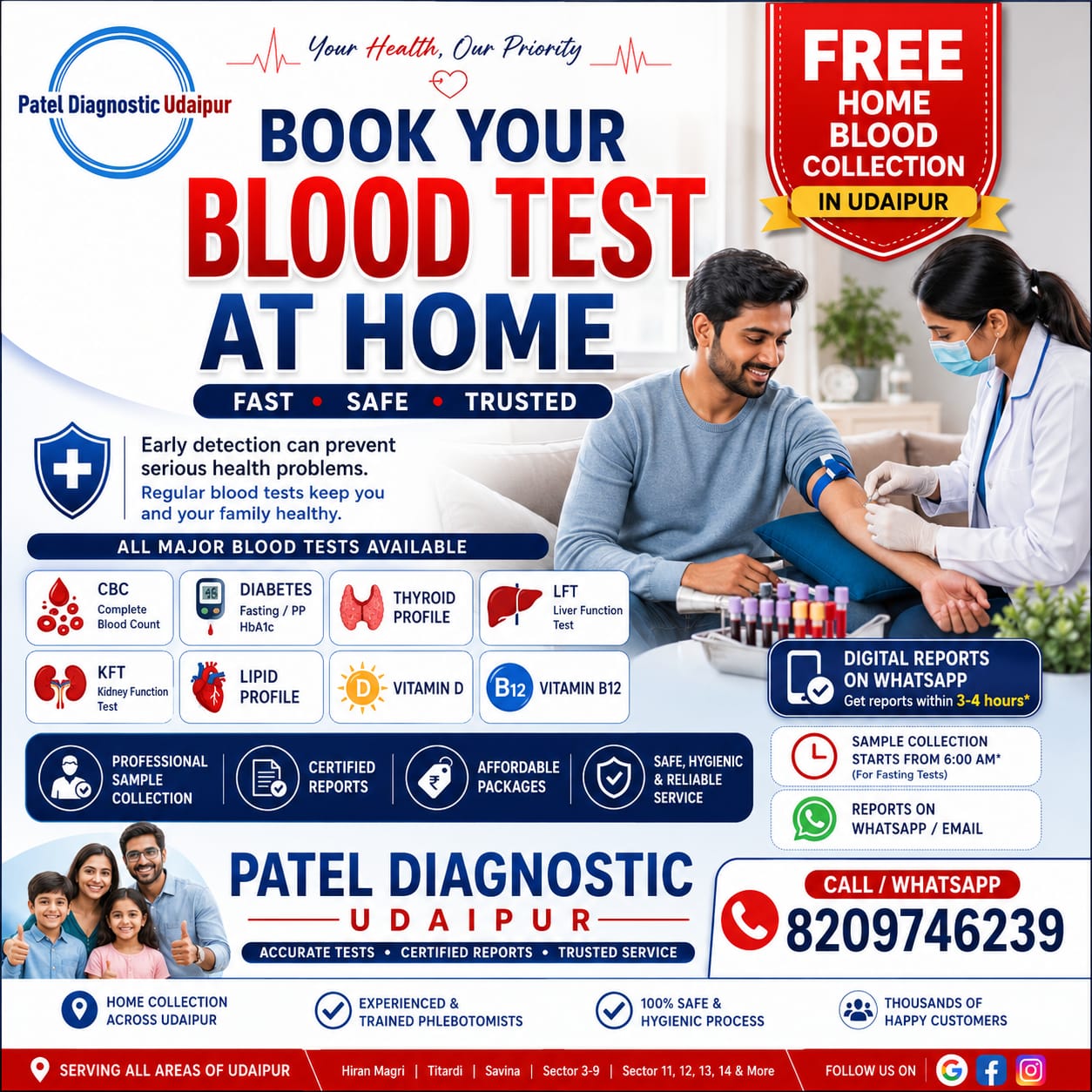Home Blood Test and Collection Service in Udaipur